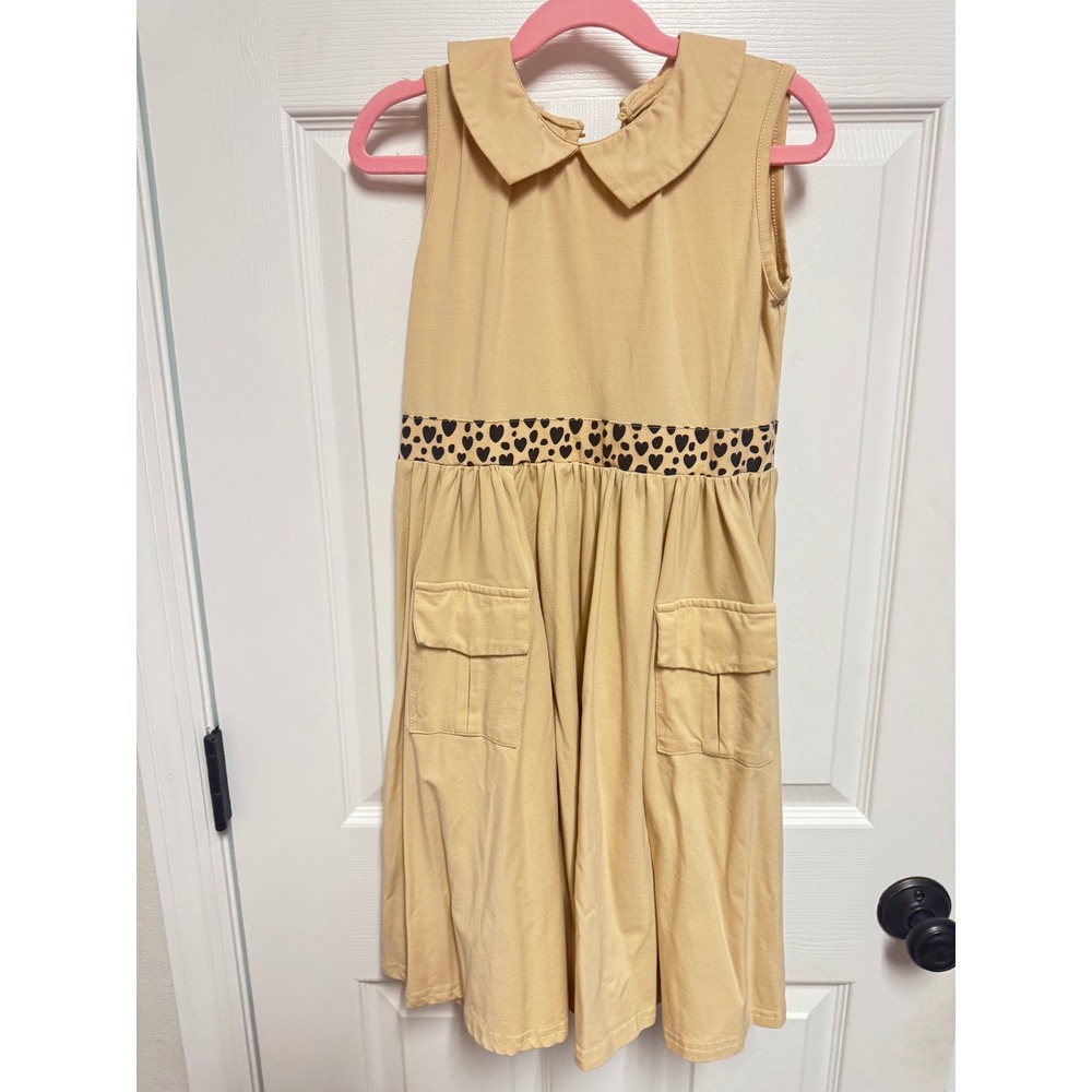 Taylor Joelle Safari Dress Girls Size 10 Tan Excellent Animal Kingdom Disney